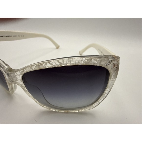 Dolce & Gabbana DG 4111-M Women\'s Sunglasses White Crackle Lace Cat Eye Y2K main image 12